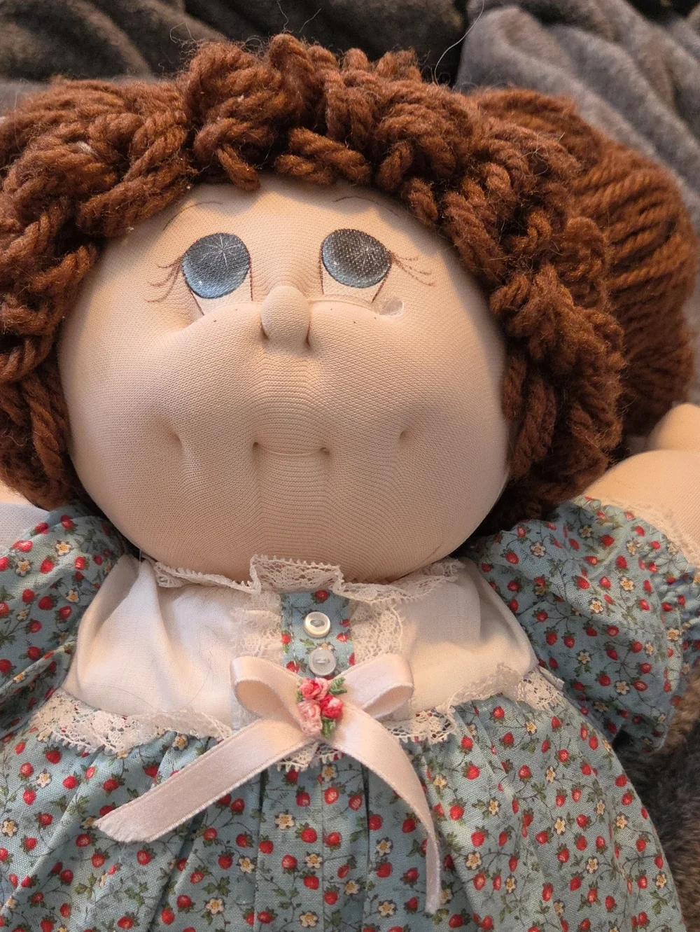Vintage 1980s Homemade Soft Sculpture Cabbage Patch Style Doll